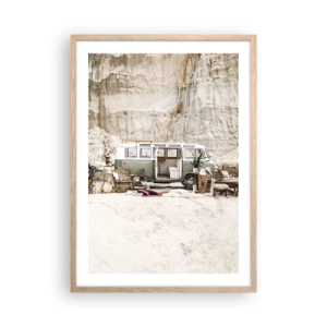 Plakat w ramie jasny dąb - Podróż czas zacząć - 50x70 cm