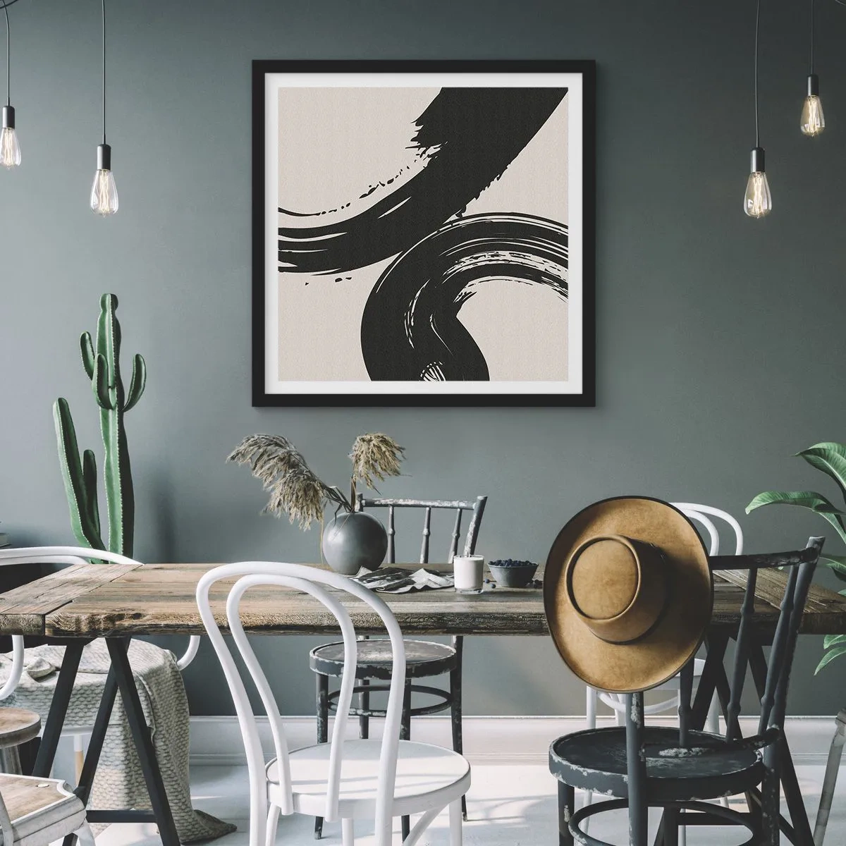 Plakat w czarnej ramie - Zamaszyście i koliście - 40x40 cm