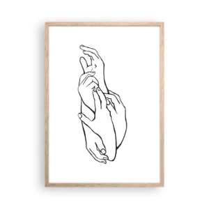 Plakat w ramie jasny dąb - Dobry dotyk - 50x70 cm