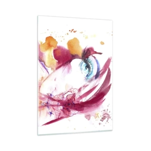 Obraz na szkle - Abstrakcyjne spojrzenie z kolorowymi detalami i postaciami - 50x70cm - W bliskości świat rozkwita - Nowoczesna dekoracja ścienna do salonu, kuchni i sypialni ARTTOR