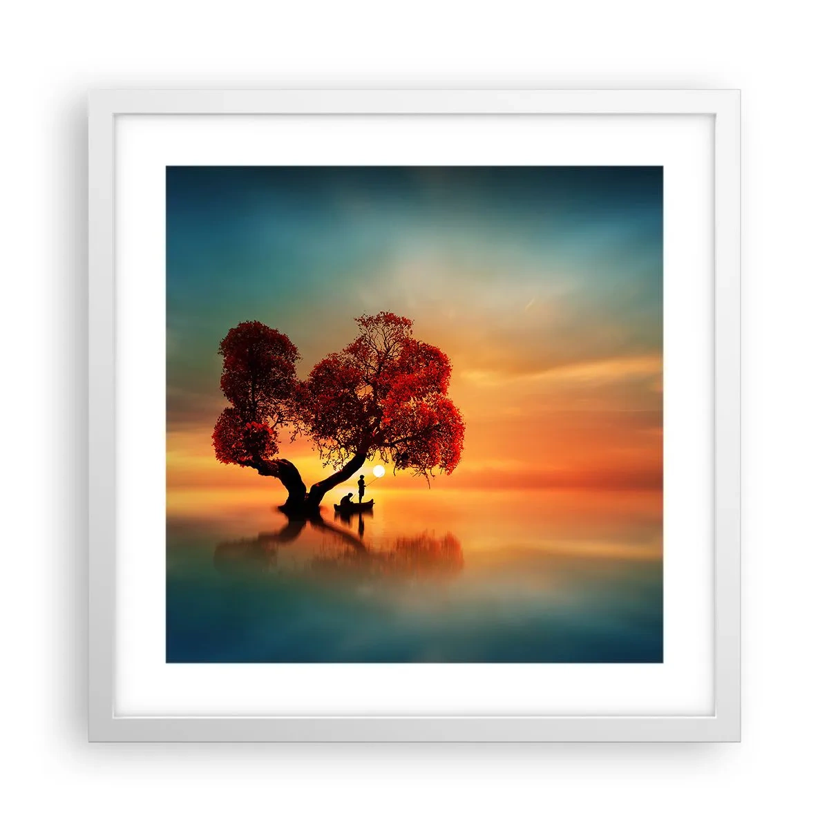 Plakat w białej ramie - Oddaleńcy i ciszyzna bezświata - 40x40 cm