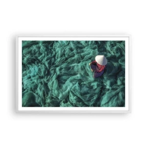 Plakat w białej ramie - W morzu sieci - 91x61 cm