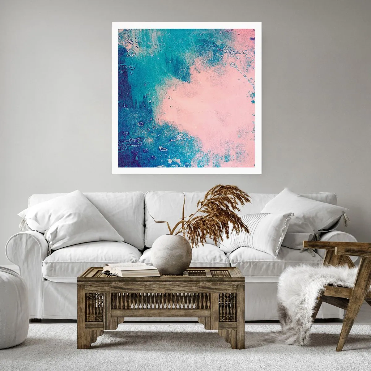 Plakat - Błękitne objęcia - 60x60 cm