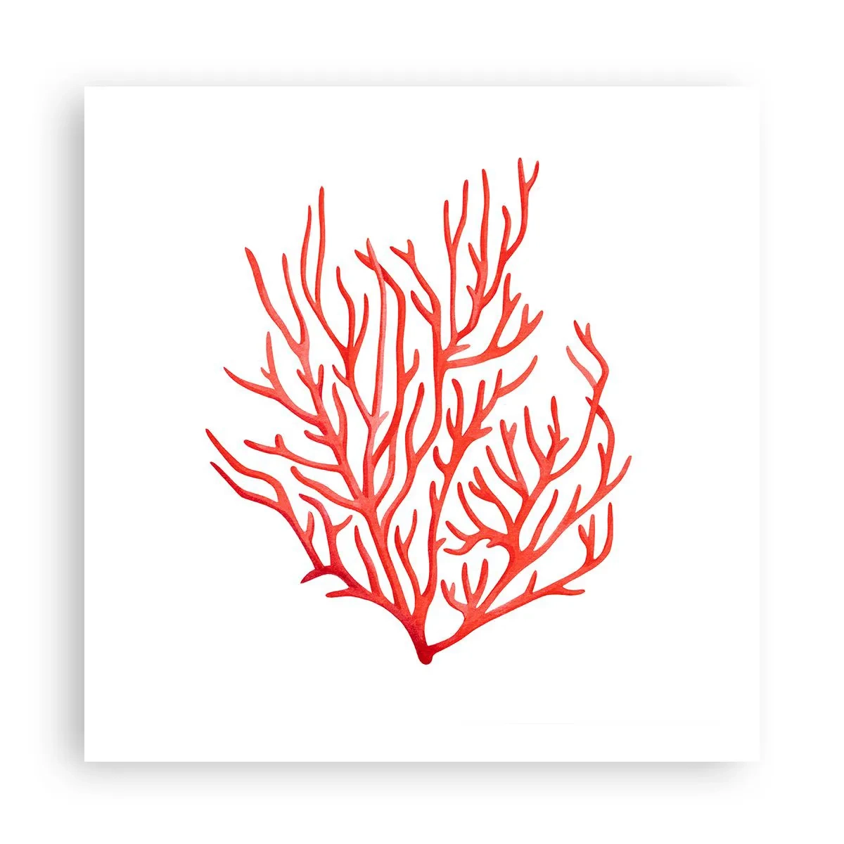 Plakat - Koralowy filigran - 60x60 cm