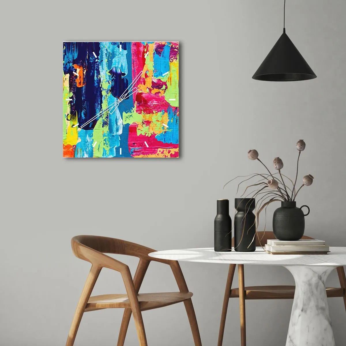 Zegar ścienny - Życie jest piękne! - 40x40 cm