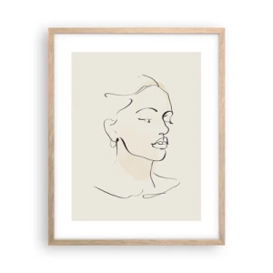 Plakat w ramie jasny dąb - Pewną kreską - 40x50 cm