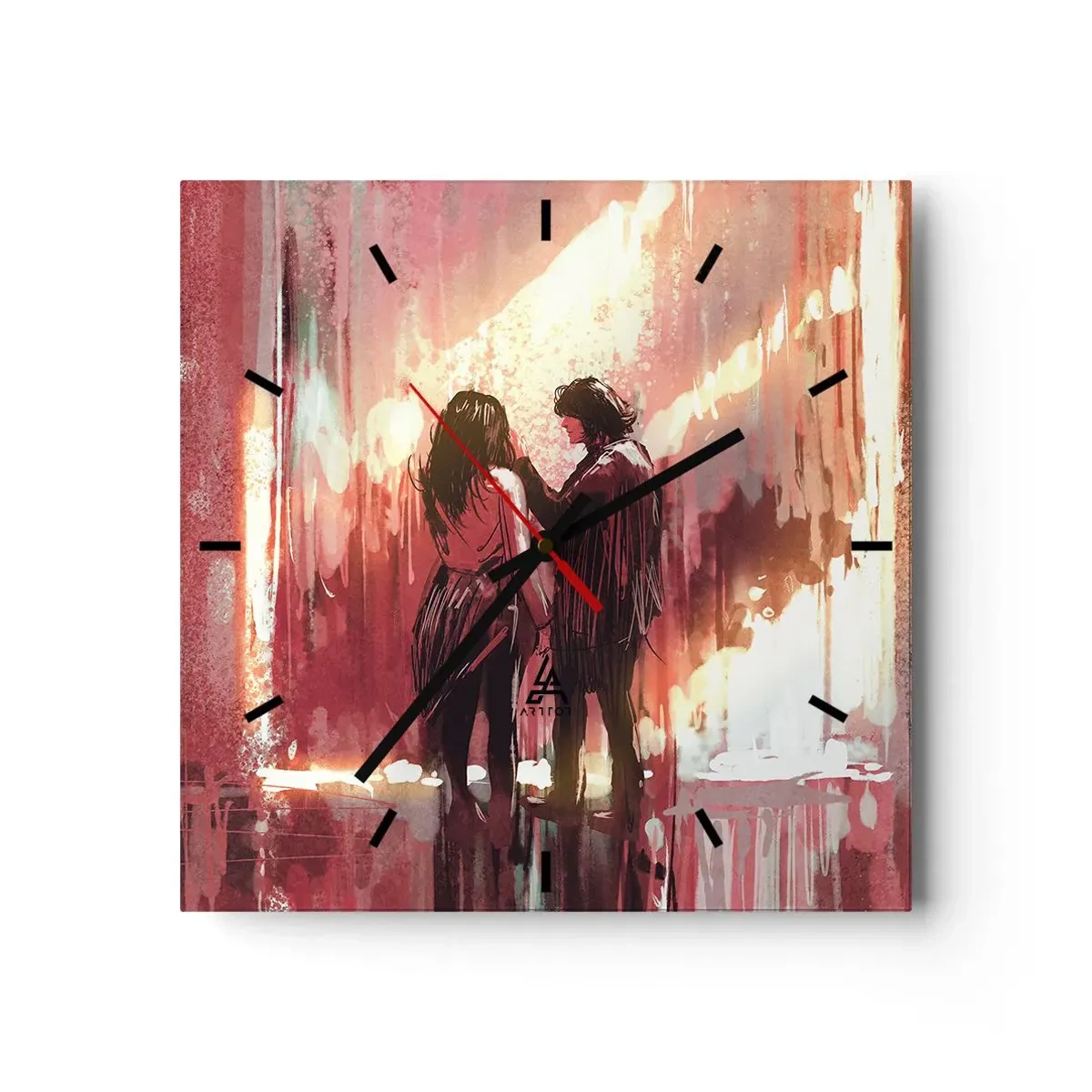 Zegar ścienny - Odwieczny spektakl miłości - 40x40 cm