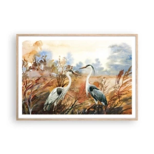 Plakat w ramie jasny dąb - Dokąd jesienią? - 100x70 cm