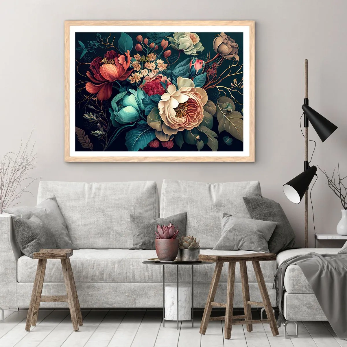 Plakat w ramie jasny dąb - XIX-wieczny czar - 100x70 cm