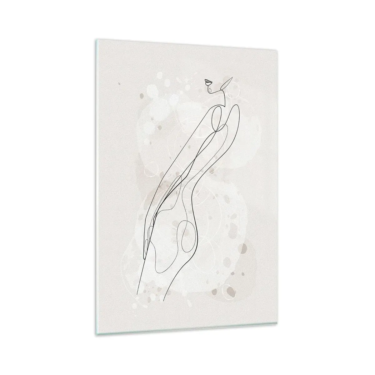 Obraz na szkle - Subtelny szkic sylwetki w minimalistycznym stylu - 80x120cm - Pobłądzić spojrzeniem - Nowoczesna dekoracja ścienna do salonu i sypialni ARTTOR