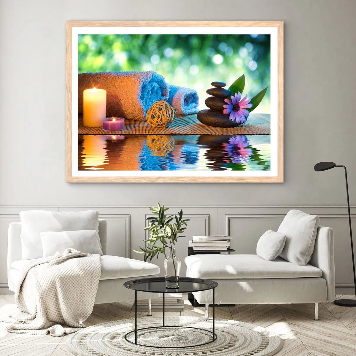 Plakat w ramie jasny dąb - Czas dla ciała - 100x70 cm