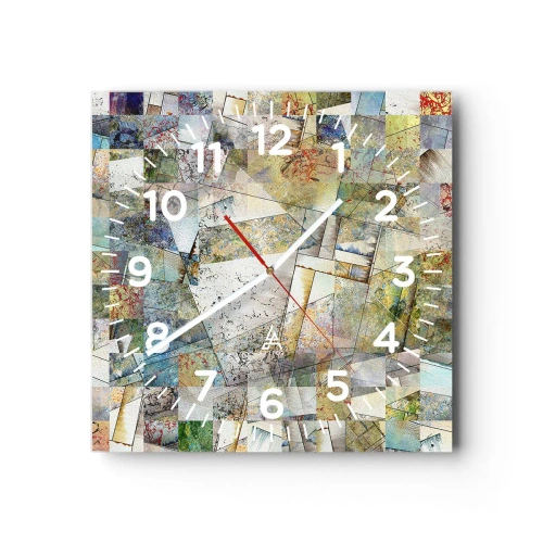 Zegar ścienny - Geometryczne przetasowanie - 30x30 cm