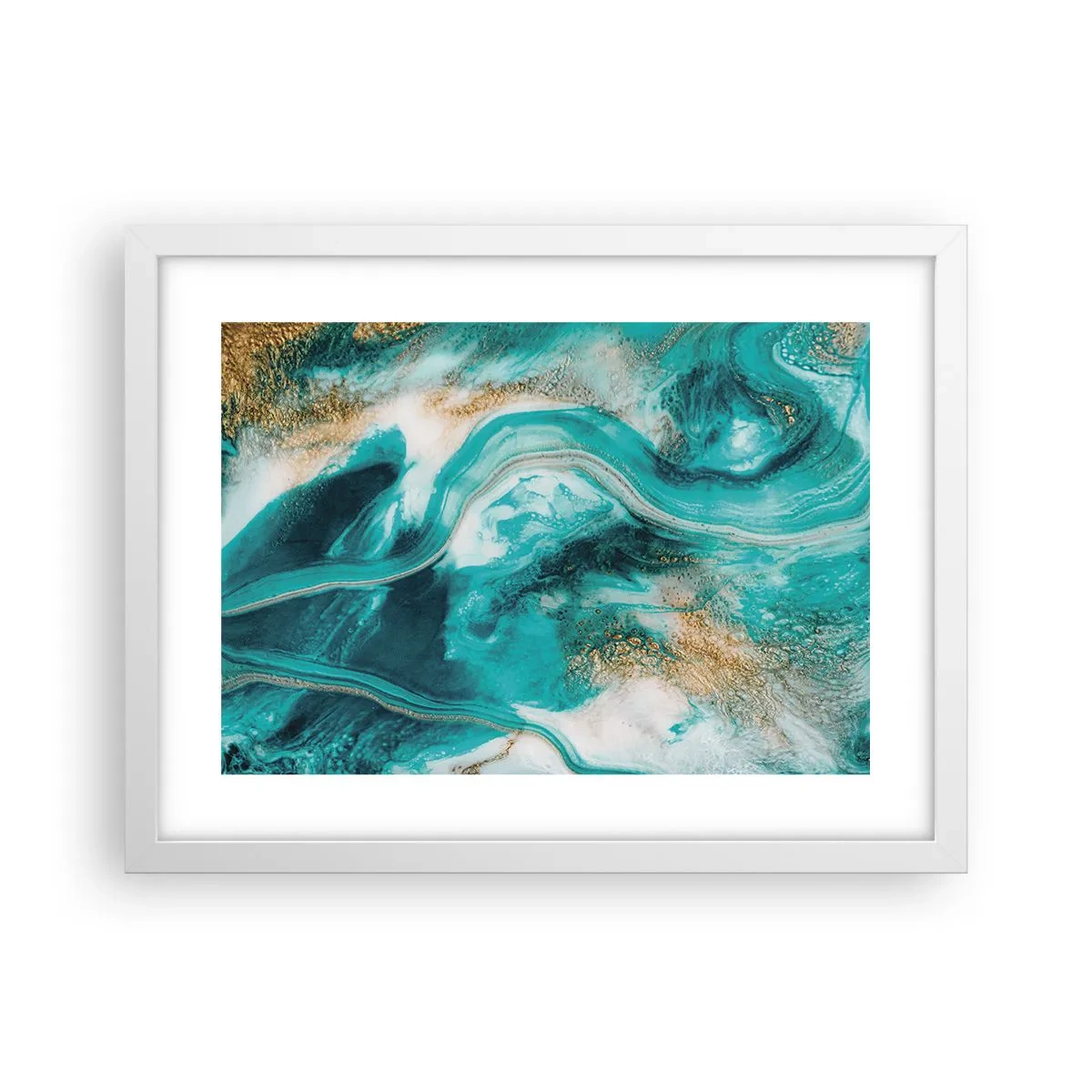 Plakat w białej ramie - Rzeka złota - 40x30 cm