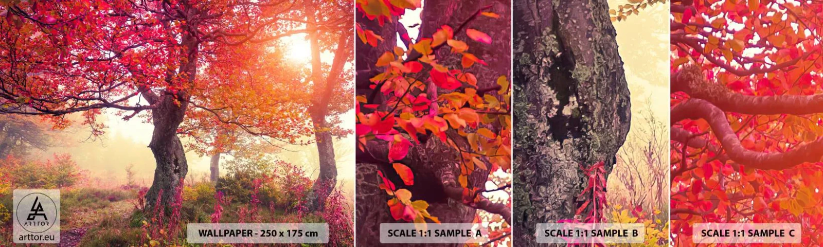 Fototapeta Próbka Samoprzylepna Deluxe Sticker - Szał rozkwitu - Krajobraz, Park, Kwiaty - 100x30 cm