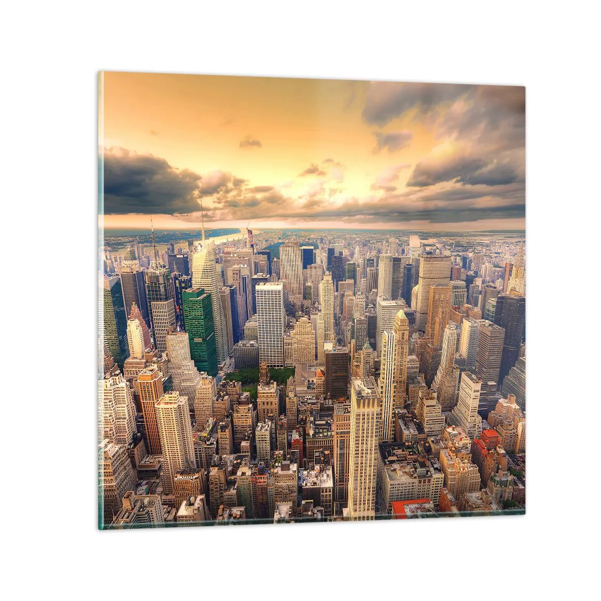 Obraz na szkle - Wyzłocone metropolis - 70x70 cm