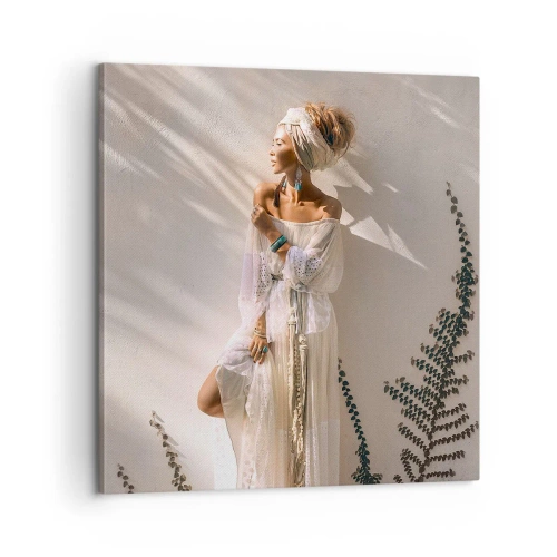 Obraz na płótnie - Słońce i dziewczyna - 60x60 cm