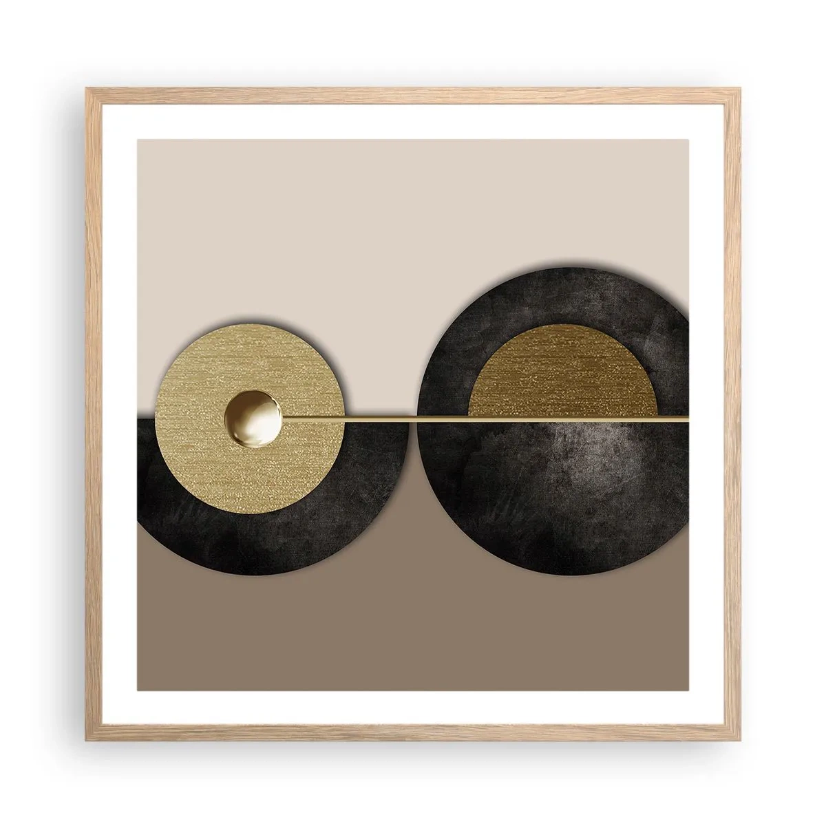 Plakat w ramie jasny dąb - Wariacje wokół koła - 60x60 cm