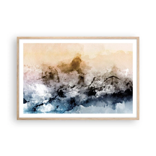 Plakat w ramie jasny dąb - Zatopione w tumanie mgły - 91x61 cm