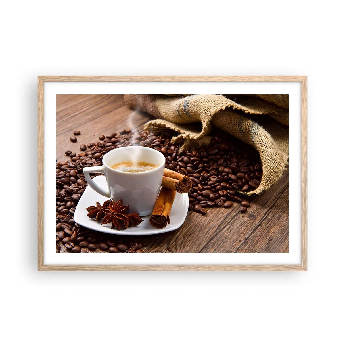 Plakat w ramie jasny dąb - Korzenny smak i aromat - 70x50 cm