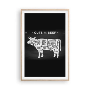 Plakat w ramie jasny dąb - Elementarz masarza - 61x91 cm