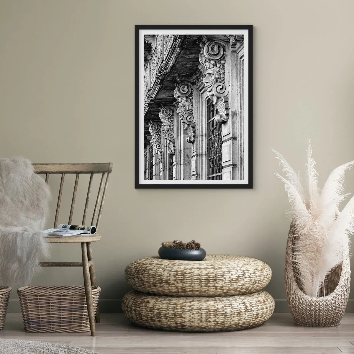 Plakat w czarnej ramie - Zadziwiająca Barcelona - 50x70cm - Zadziwiająca Barcelona - Nowoczesna dekoracja ścienna do salonu i sypialni ARTTOR