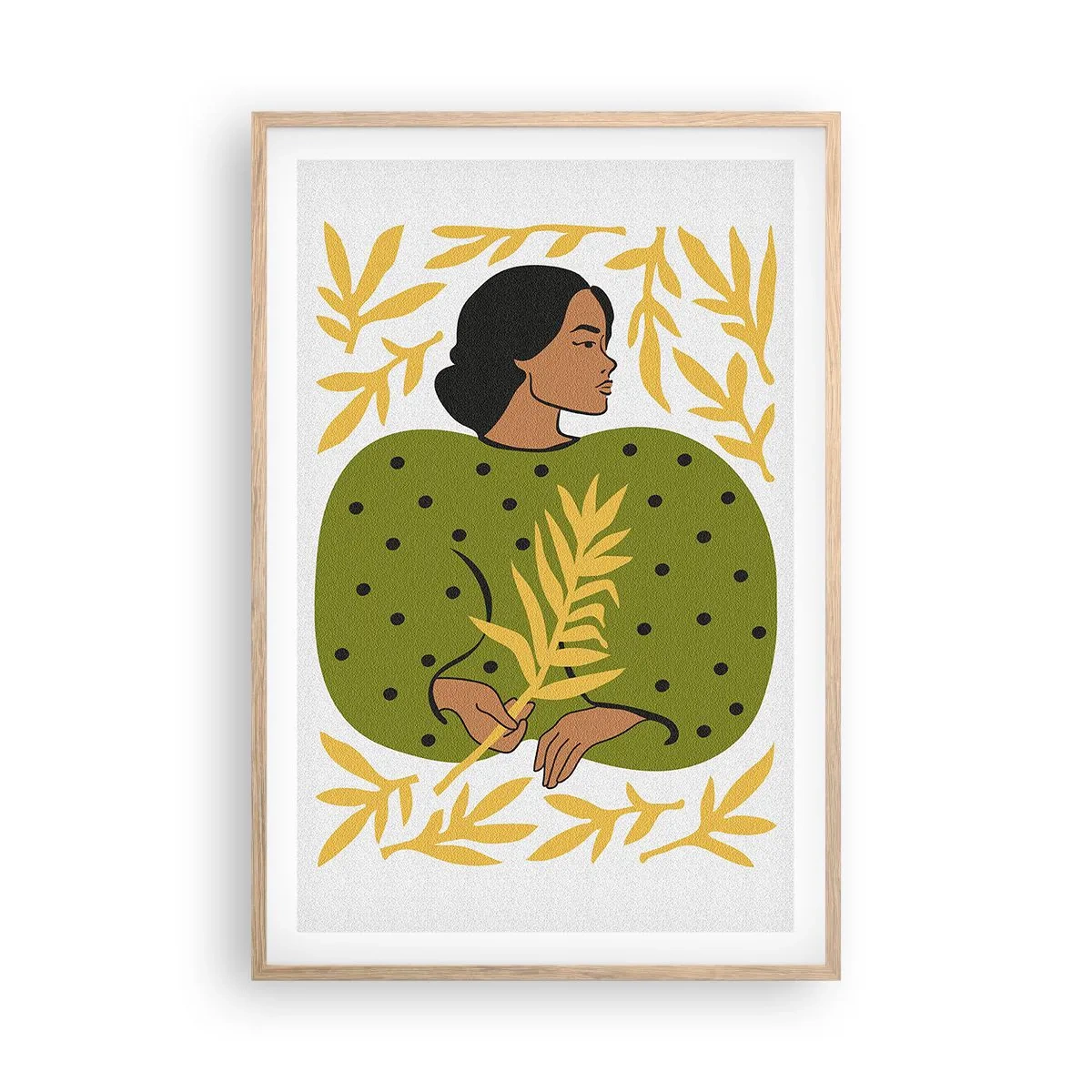 Plakat w ramie jasny dąb - Hawajska dziewczyna - 61x91 cm