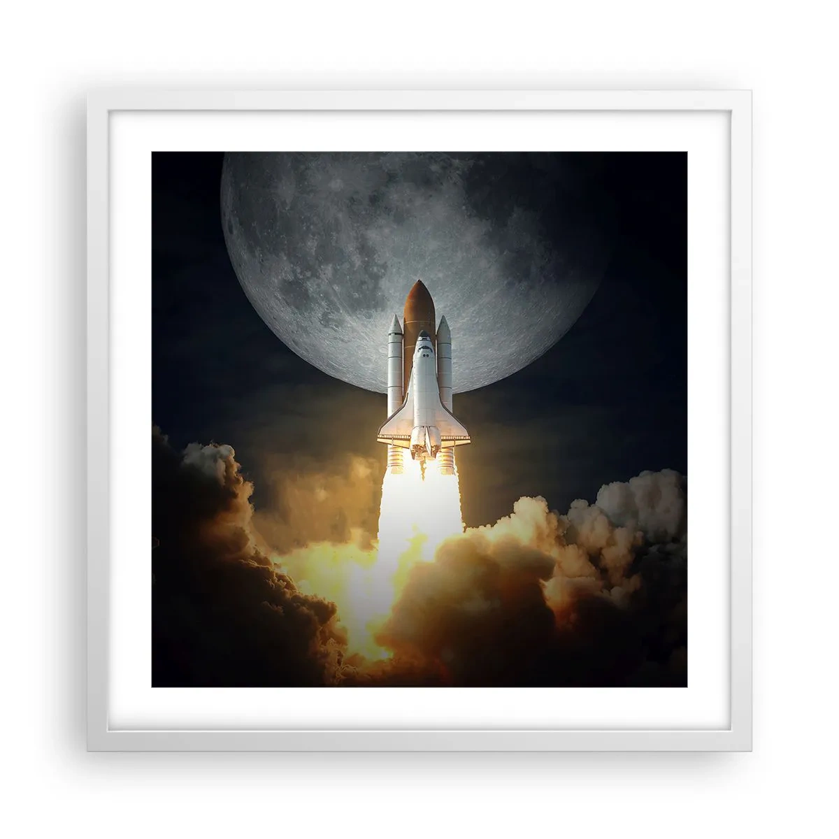 Plakat w białej ramie - Początek nieziemskiej przygody - 50x50 cm