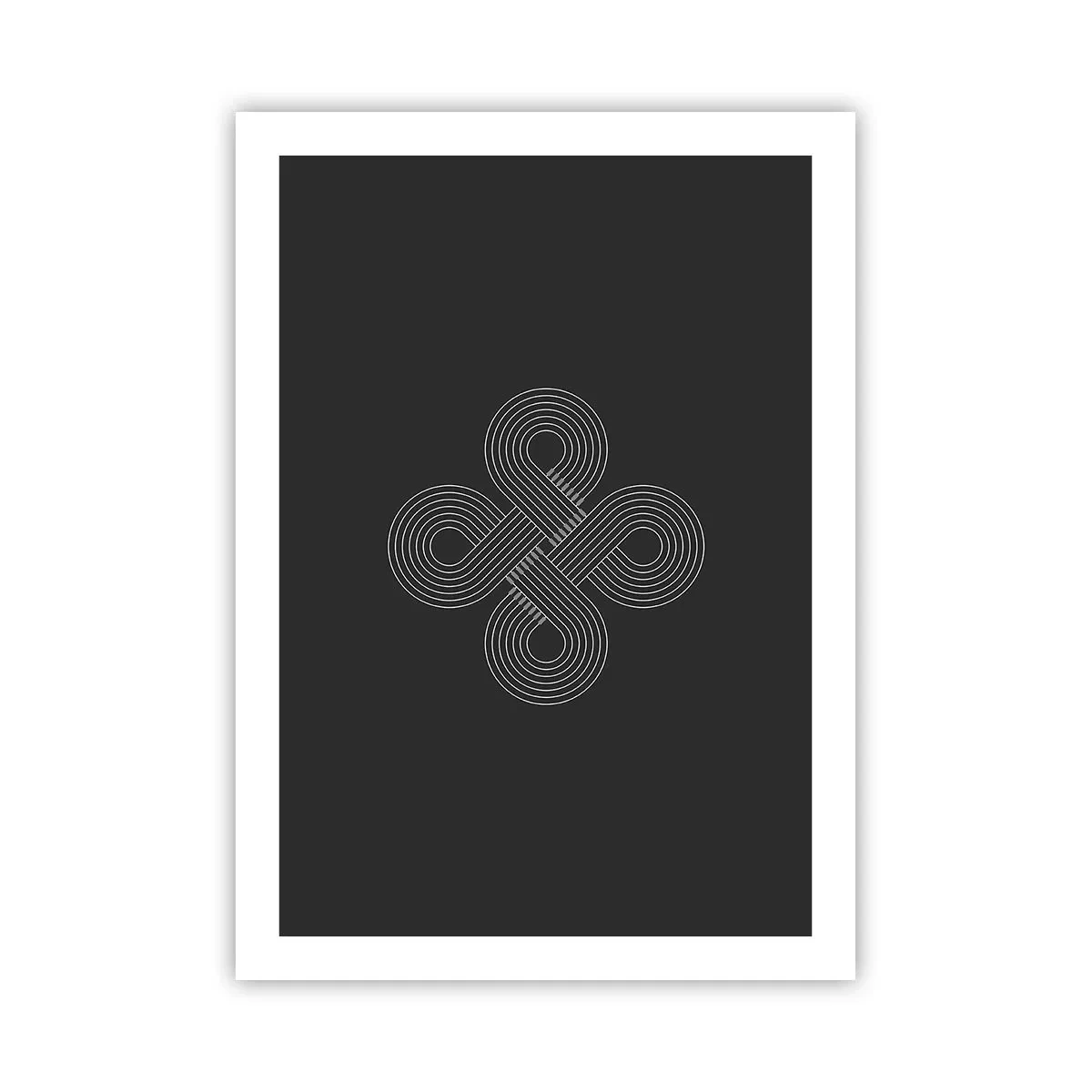 Plakat - Geometryczny symbol na czarnym tle - 50x70cm - W duchu celtyckim - Nowoczesna dekoracja ścienna do salonu, kuchni i sypialni ARTTOR
