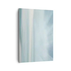 Obraz na płótnie - Subtelna abstrakcja w odcieniach błękitu, bieli i beżu - 50x70cm - Spokój aż po horyzont - Nowoczesna dekoracja ścienna do salonu, kuchni i sypialni ARTTOR