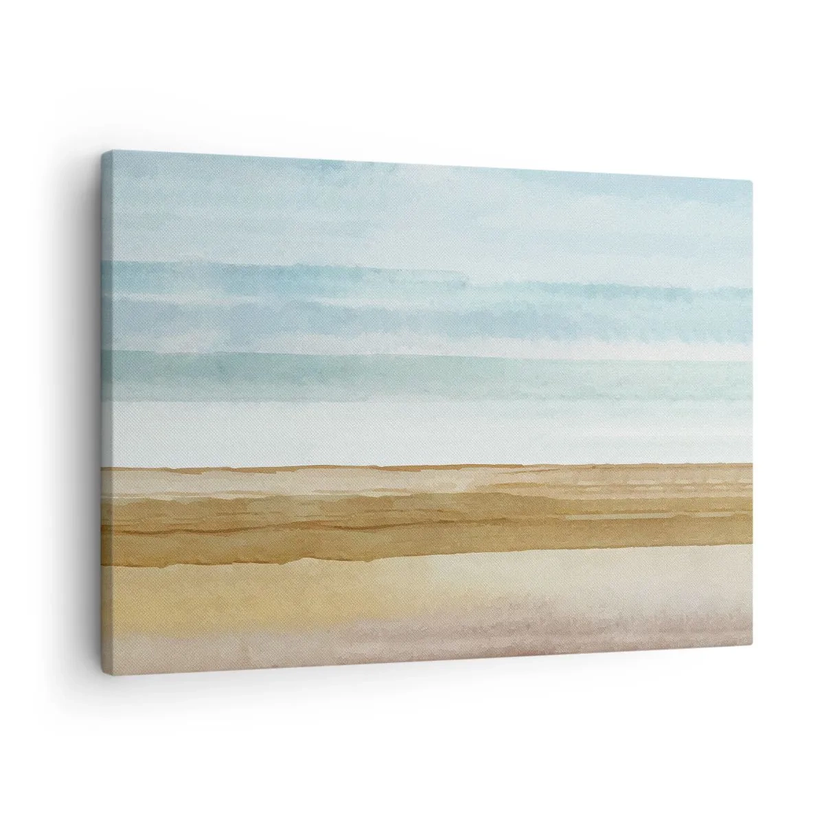 Obraz na płótnie - Abstrakcyjny pejzaż plaży w pastelowych odcieniach - 70x50cm - Ukojenie - Nowoczesna dekoracja ścienna do salonu i sypialni ARTTOR