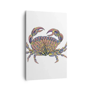 Obraz na płótnie - Kolorowy krab w artystycznym stylu - 80x120cm - Morska biżuteria - Nowoczesna dekoracja ścienna do salonu i sypialni ARTTOR