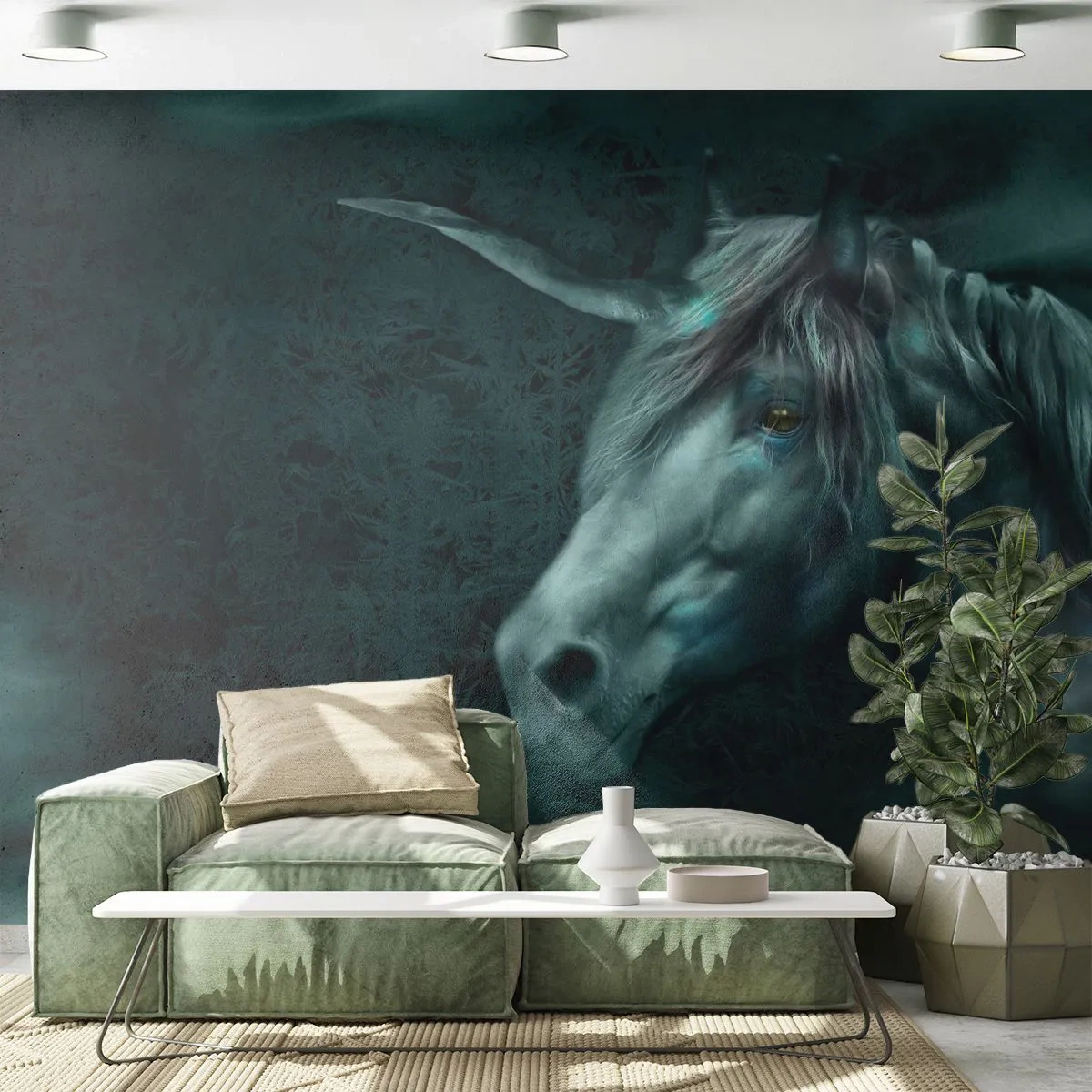 Fototapeta Standard Eco - W baśniowym lesie - Jednorożec, Fantasy, Abstrakcja - 200x140 cm