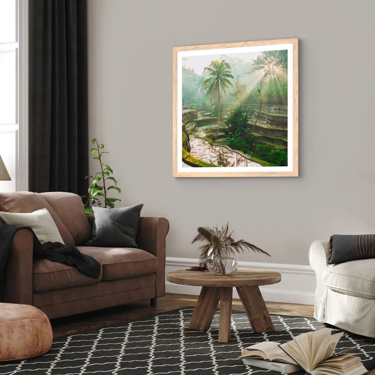 Plakat w ramie jasny dąb - Dorastać w słońcu - 50x50 cm