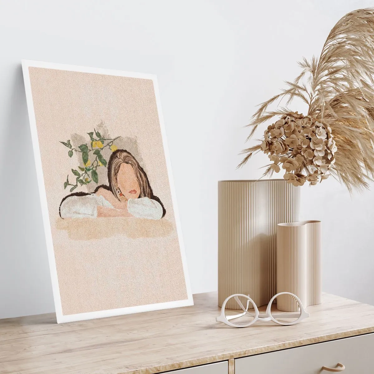 Plakat - Zamyślona postać w otoczeniu natury - 50x70cm - Piękność południa - Nowoczesna dekoracja ścienna do salonu, kuchni i sypialni ARTTOR