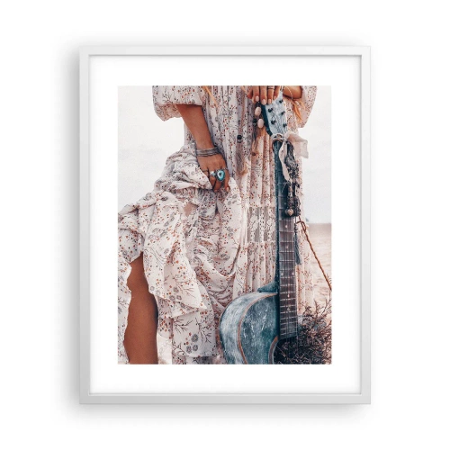 Plakat w białej ramie - Dzieci kwiaty w drodze - 40x50 cm