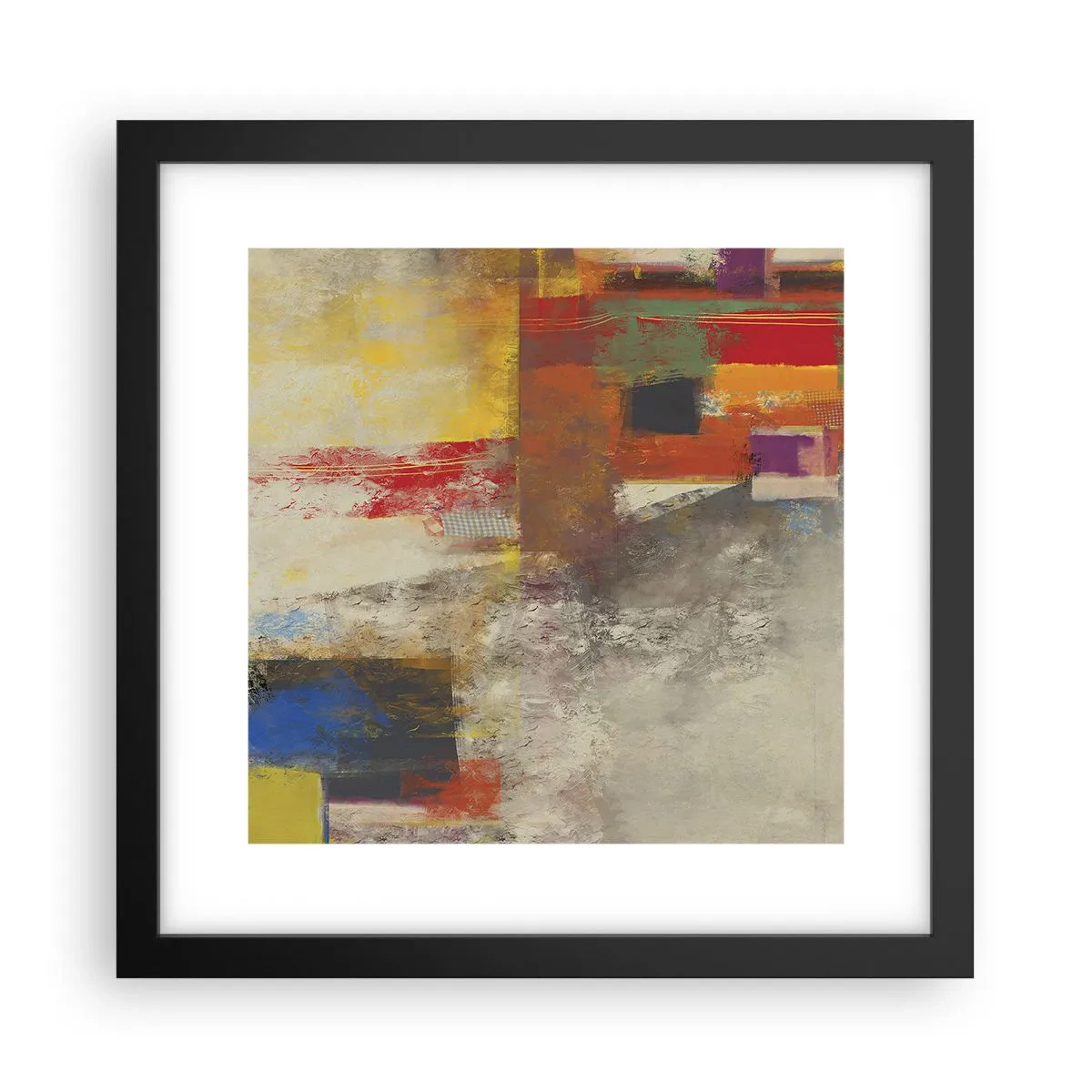 Plakat w czarnej ramie - Geometria barw - 30x30 cm