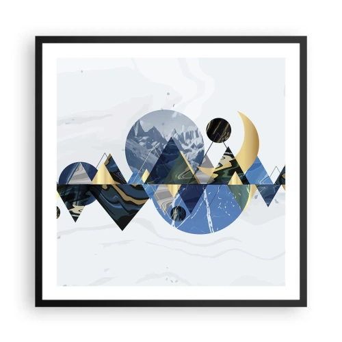 Plakat w czarnej ramie - Pejzaż geometryczny - 60x60 cm