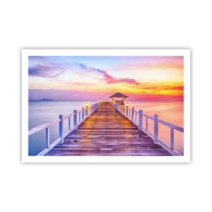 Plakat - Liliowo-złota cisza wieczoru - 91x61 cm