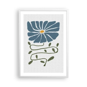 Plakat w białej ramie - Gałązką do kwiatu - 50x70 cm