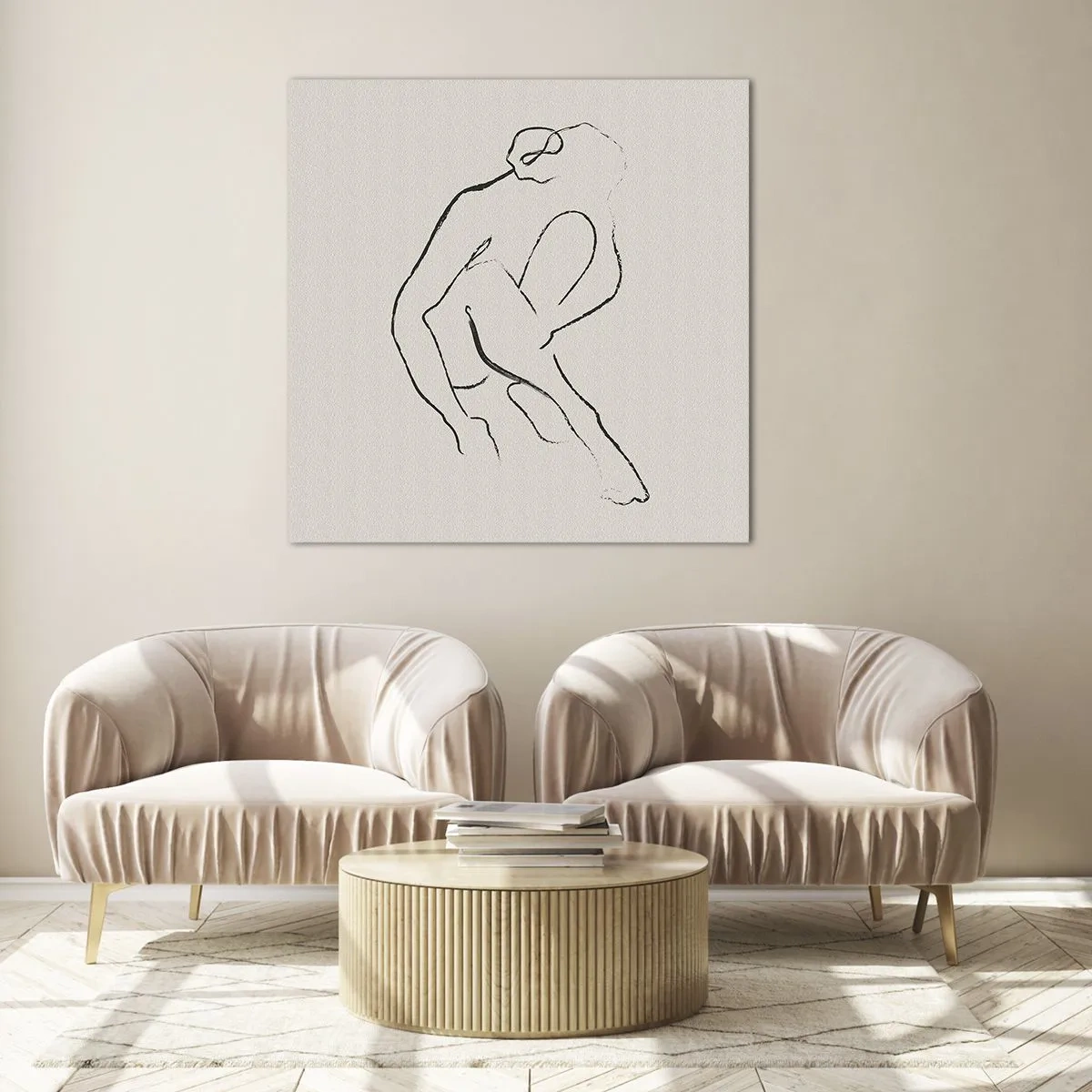 Obraz na szkle - Szkic intymny - 60x60 cm