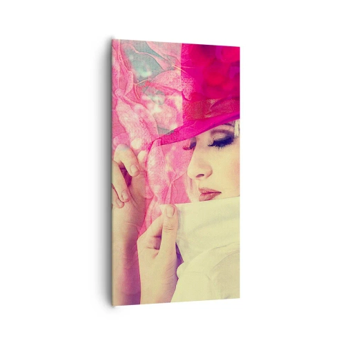 Obraz na płótnie - Portret retro w oparach różu - 65x120 cm