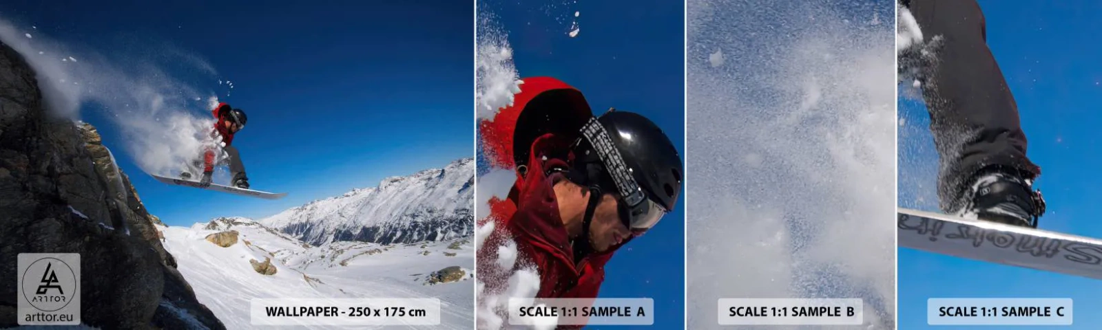 Fototapeta Próbka Standard Eco - I stałeś się częścią przestrzeni - Krajobraz, Snowboard, Sport - 100x30 cm