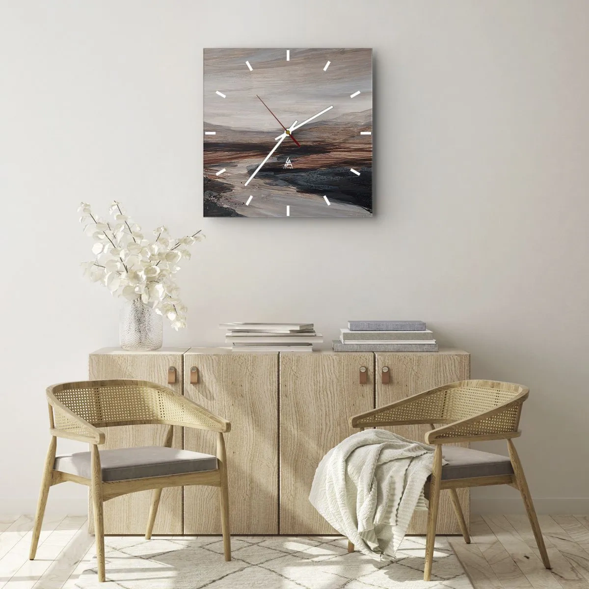 Zegar ścienny -  Spokojna dolina - 40x40 cm