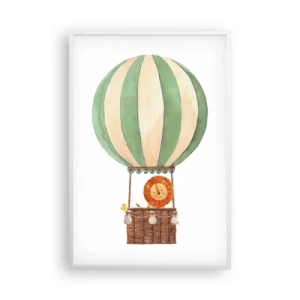 Plakat w białej ramie - Podróże Leona - 61x91 cm