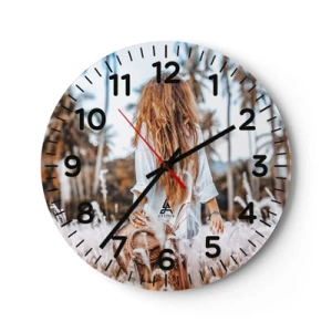 Zegar ścienny - Zrodzona z puchu traw - 40x40 cm