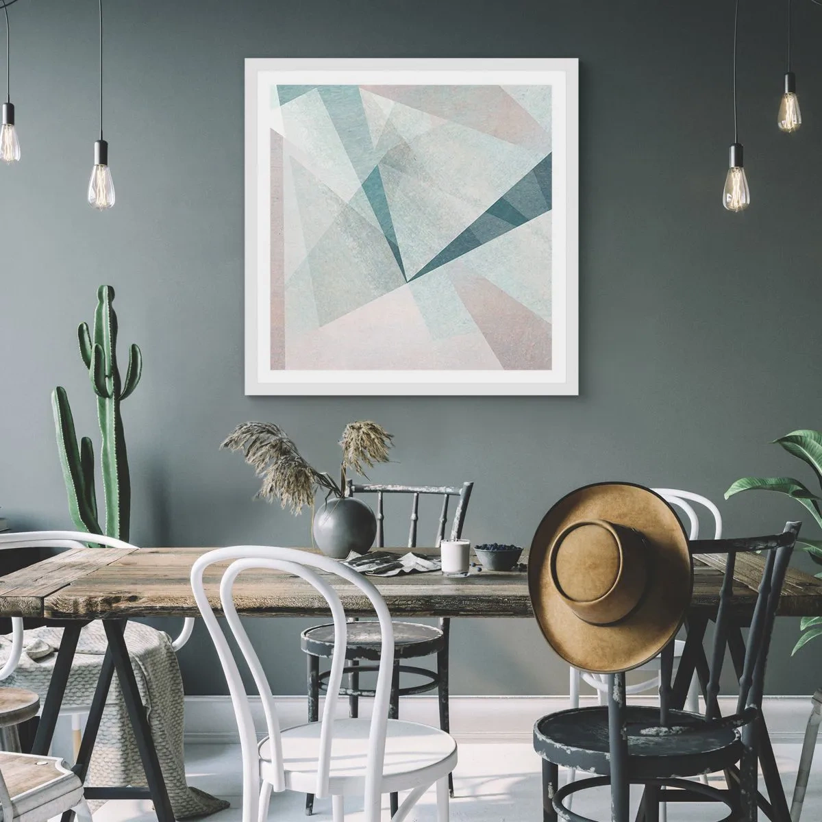 Plakat w białej ramie - Spokojnie choć dynamicznie - 30x30 cm