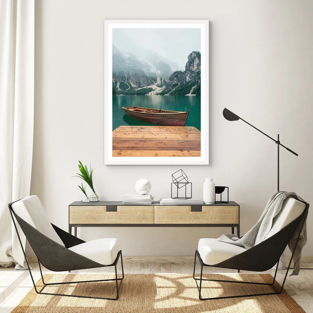 Plakat w białej ramie - "I dumne opoki czoła" - 70x100 cm