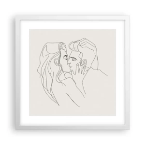 Plakat w białej ramie - Splątani uczuciem - 40x40 cm