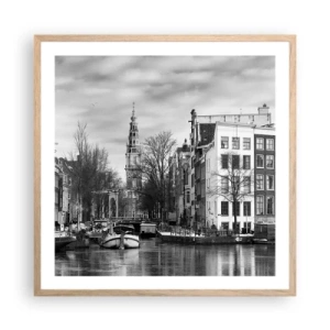 Plakat w ramie jasny dąb - Amsterdamskie klimaty - 60x60 cm
