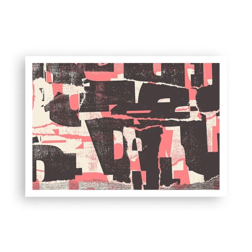 Plakat - Abstrakcyjna kompozycja w odcieniach różu i brązu - 100x70cm - Cały ten zgiełk - Nowoczesna dekoracja ścienna do salonu i sypialni ARTTOR